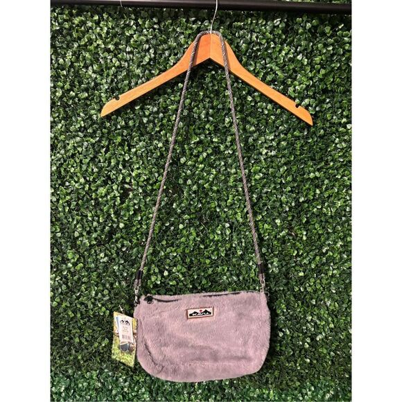 Kavu Stone Gray NWT So Fluffy Long Strap Bag - Picture 1 of 5